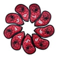 thumbnail image 3 of 9 Pieces Golf Iron Club Head Covers Classic Spiders PU Golf Wedge Covers Set red, 3 of 10
