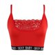 thumbnail image 5 of Playeras,Blusas y Tops,Ropa para Mujer Tank Tops Mujer Camisola sin mangas de encaje sin mangas para mujer (Red, S), 5 of 7
