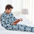 thumbnail image 6 of Naloa Daisies Flowers Men’s Pajamas Set - Long Sleeve Button Down Sleep Shirt and Pajama Bottoms Sleepwear Set-XX-Large, 6 of 7
