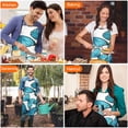 thumbnail image 7 of White Blue Butterfly Pattern Apron-Garden Aprons for Women with Pockets-Cotton Linen Waterproof Kitchen Cooking Gardening Aprons Adjustable for Kitchen,Cooking,BBQ and Salon 33x27 Inch, 7 of 7