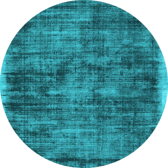 Ahgly Company Indoor Round Abstract Light Blue Contemporary Area Rugs, 5' Round
