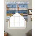 thumbnail image 2 of Lake Farmhouse Swag Valances for Windows, Vintage Wood Grain Country Pastoral Rod Pocket Sheer Valances for Small Windows, Swag Toppers Light Filtering for Kitchen Living Room 2 Panels 36''x36'', 2 of 6