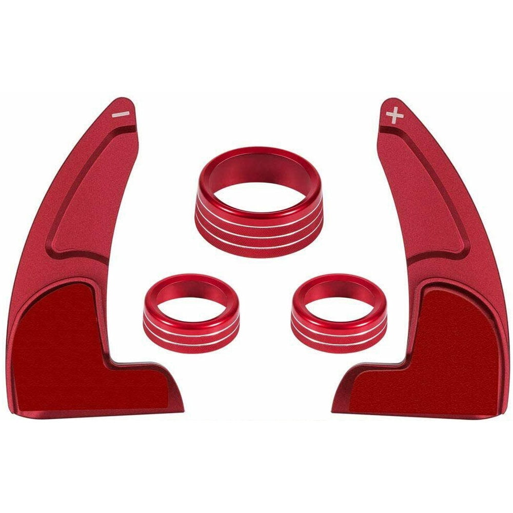 LisFaxbo AC Switch Knob And Steering Wheel Shift Paddle Extended Trim