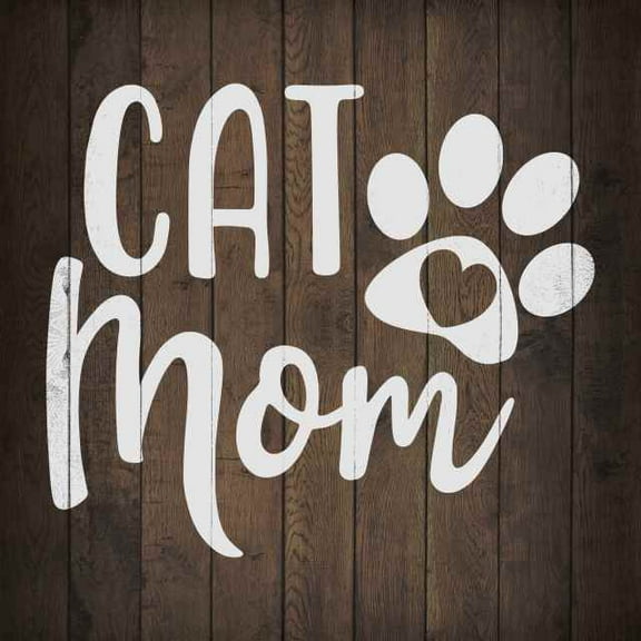 Cat Mom Inpiration Camping Rustic Looking Wood Sign Wall Décor Gift 12 x 12 Wood Sign B3-12120061020