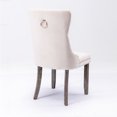 thumbnail image 3 of Set of 6 Velvet Fabric Dining Chairs Luxury Tufted Back with Nailed Trim and Back Ring Pull Home Kitchen Dining Room Chairs Armless Accent Side Chairs Solid Rubber Wood Legs, 3 of 8