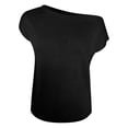 thumbnail image 4 of QHFBli Womens Summer Off The Shoulder Knit Tops 2025 Casual Short Sleeve Oversized Shirt, 4 of 5