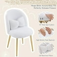 thumbnail image 4 of PRZL Fluffy Girls Vanity Chair with Back & Pillow,Cute Small Cozy Desk Chair No Wheels,Comfy Makeup Ch with Ajustable Gold Legs,for Bedroom,Living Room,Small Space,White, 4 of 18