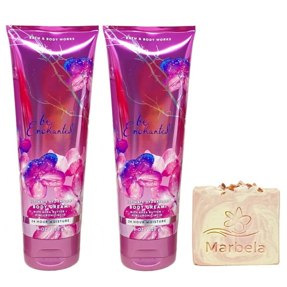 Bath & Body Works Be Enchanted 2 Pack Body Cream Bundle with a Himalayan Salts Springs Bar Soap - Full Size