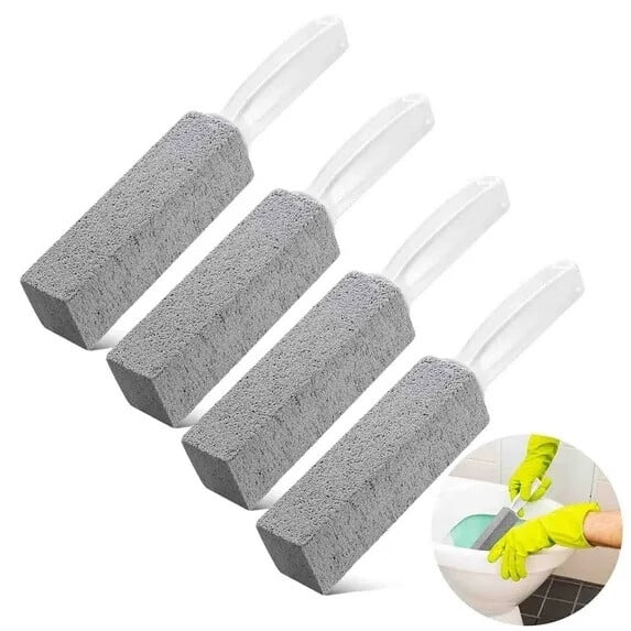 4 Pieces Pumice Stone for Toilet Bowl,Pumice Stone Toilet Bowl Cleaner,with Extra Long Handle Pumice Stone Brush for Toilet Cleaning,Removes Limescale