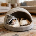 thumbnail image 5 of 1Pc Cute Shark Headgear For Pets - Warm Plush Winter Hat With Cartoon Design, Soft Fleece Material - For Cats, Small Dogs, Pet Lovers, Daily Wear, , Party Decor, Photo, 5 of 5