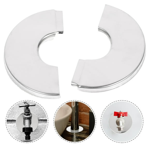 Worgeous Silver Plumbing Cover Plates 4Pcs 2.6X2.6X0.2In Self-Adhesive Back