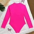 thumbnail image 3 of Wuxian Toddler Kids Girls One Piece Swimsuit Solid Color Long Sleeve Zip Up Cutout Waist Bikini For Teen Fashionable Rash Guard Upf 50+ Sun Protection Swimwear Trendy Beachwear,15-16 Years, 3 of 4