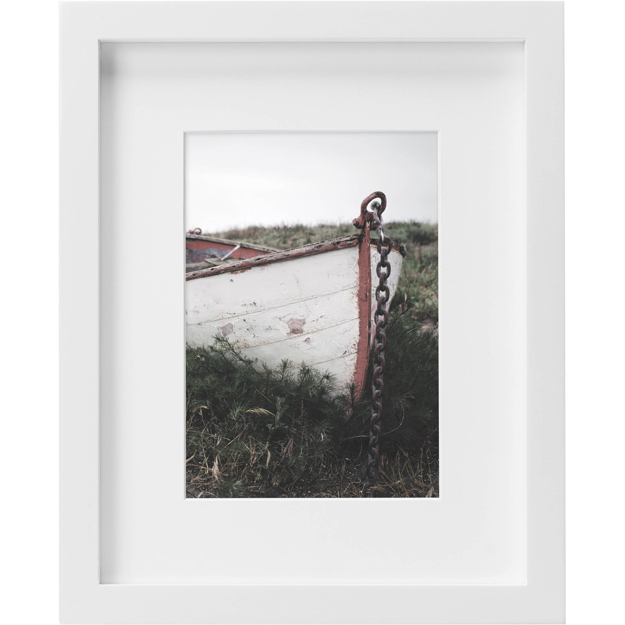 Better Homes & Gardens Gallery 8x10 Matted for 5x7 Tabletop Picture Frame, White, Set of 2