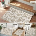 thumbnail image 6 of Farmhouse Khaki Large Area Rugs for Bedroom Living Room, Soft Non Slip Carpet Bedside Rug, Vintage Flower Leaf Botanical Plant Rectangular Floor Cover Kitchen Accent Rug 2'x3' for Dining Room/Office, 6 of 9