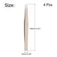 thumbnail image 2 of Unique Bargains Precision Straight Tip Tweezer Stainless Steel Multifunctional Champagne 4Pack, 2 of 5