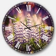 thumbnail image 1 of Designart 'Blue Lupin Flowers on Blue Background' Traditional wall clock, 1 of 6