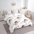 thumbnail image 3 of Homewish Opossum 7-Piece Twin Bedding Sets,Cute Flower Florl Bedding Comforter Set,Pink White Gray Sheet Sets For Boys Teens，Luxury Bedroom Decor, 3 of 8