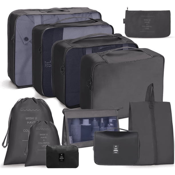 Bolsa de almacenamiento de viaje, juego de 10 piezas, organizador de ropa para equipaje de viaje, bolsa de almacenamiento, juego de almacenamiento simple y separado