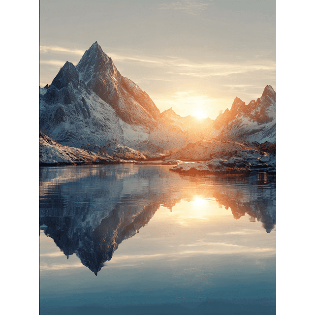 Toile Murale Montagne Enneigée 15,75 X 11,81 Pouces