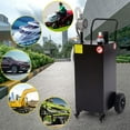 thumbnail image 6 of Portable 40 Gallon Gas Caddy with Pump Gasoline Tank Fuel Storage Tank with 2 Wheels, 6 of 9
