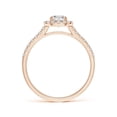 thumbnail image 2 of ANGARA Natural Diamond Halo Ring with Accents in 14K Rose Gold for Women (Size-5mm | Color-I-J| Clarity-I1-I2) | April Birthstone, Birthday, Anniversary, Jewelry Gift for Women | Natural Diamond Ring, 2 of 9