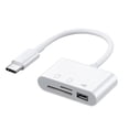 thumbnail image 1 of Hub de tipo C 3-en-1 Type-C Hub Type-C a USB2.0 + SD + TF Adaptador para dispositivos Type-C Lector de tarjetas de memoria OTG para SD TF Micro SD, Blanco Meterk  Hub de tipo C, 1 of 5