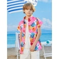 thumbnail image 3 of Aideaone Boy's Button Down Hawaiian Shirts Short Sleeve Cool Cartoon Print Tops for 5-10 Years, 3 of 8