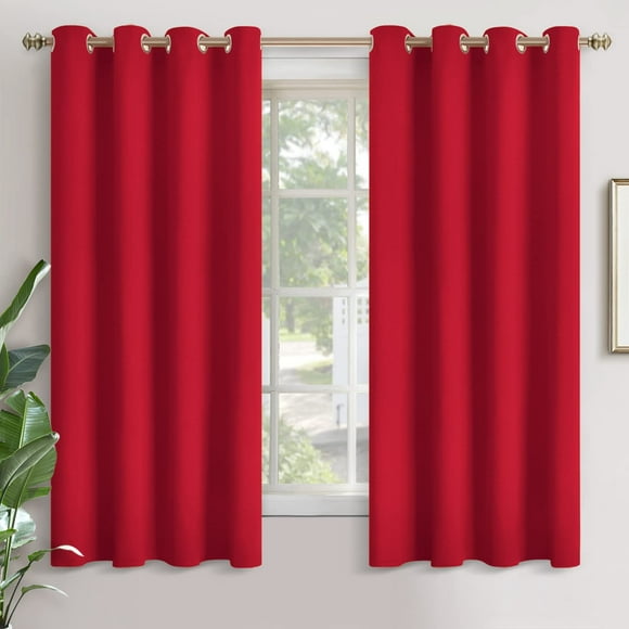 Cortinas opacas YoungStex rojas 132 x 160 cm, 2 paneles