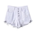 thumbnail image 4 of Blmnix Jean Shorts Womens Shorts Cut-off Plus Size Short White High Womens Running Shorts,XXXL, 4 of 5