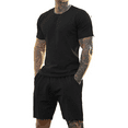 thumbnail image 4 of GINGTTO Men's Activewear Pullover Short Sleeve Crew Neck Set, Black, 2XL, 4 of 7