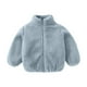 thumbnail image 1 of Bouanq - Ropa para bebé niña, chaqueta con forro polar Sherpa, abrigo de invierno grueso y cálido de color sólido con cremallera, 1 of 5