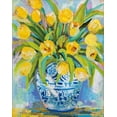 thumbnail image 2 of Vertentes, Jeanette 26x32 White Modern Wood Framed Museum Art Print Titled - Ginger Jar Tulips, 2 of 4