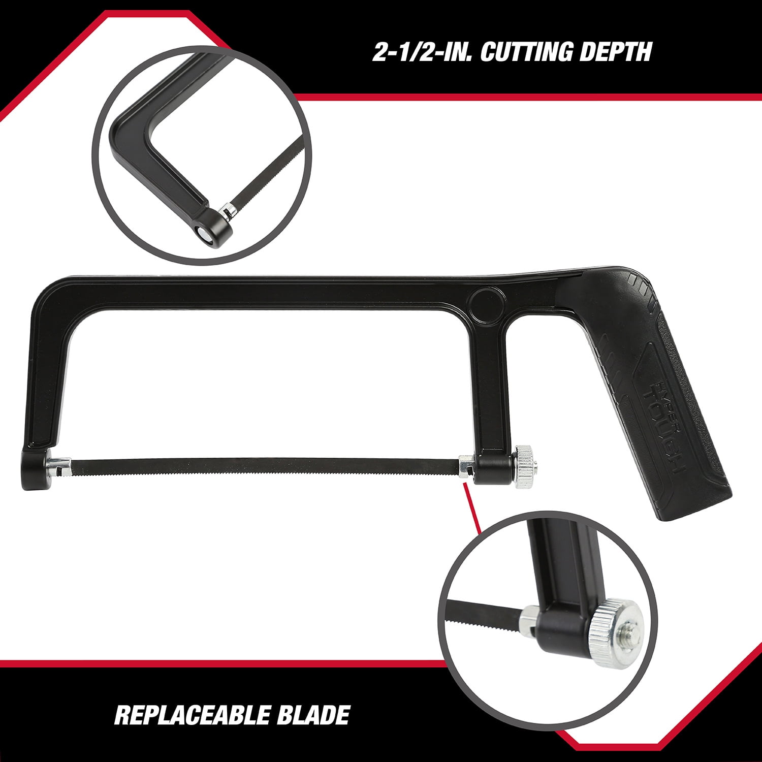 Buy Hyper Tough 6Inch Mini Hacksaw, Handsaw with Adjustable 24 Tooth per inch Blade Online at