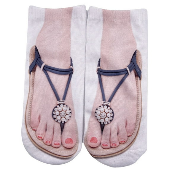 Green Stockings 3D Pattern Manicure Print Socks Funny Hidden Running Socks Women Personalized