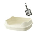 thumbnail image 2 of BELOVING Cat Litter Box Cat Litter Basin Anti Splashing Portable Cat Bedpan Low Entry White, 2 of 9