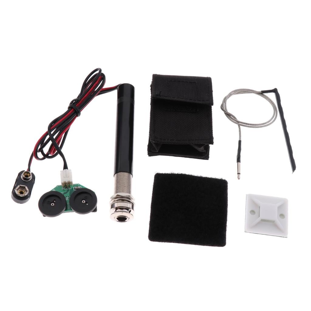 LeeQinersw Active Endpin Jack Preamp Piezo Pickup Kit For Acoustic Guitar Ukulele Mandolin