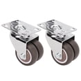 thumbnail image 2 of Caster Wheels, TPR Soft Rubber Shock Absorption 2 PCS Rolling Wheels  For Cabinets For Wardrobes For Small Machines, 2 of 8