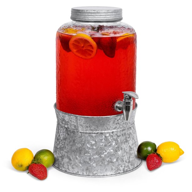 glass-beverage-dispenser-with-galvanized-stand-walmart-walmart