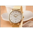 Riofhave New Womens Classic Gold Quartz Stainless Steel Wrist Watch WH Leather Talking Watch for