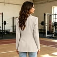 thumbnail image 5 of Resicozy Suit Jacket for Women Business Casual Blazers Office Work Jackets Long Sleeve Open Front Jacket Travel Blazer Beige M, 5 of 10