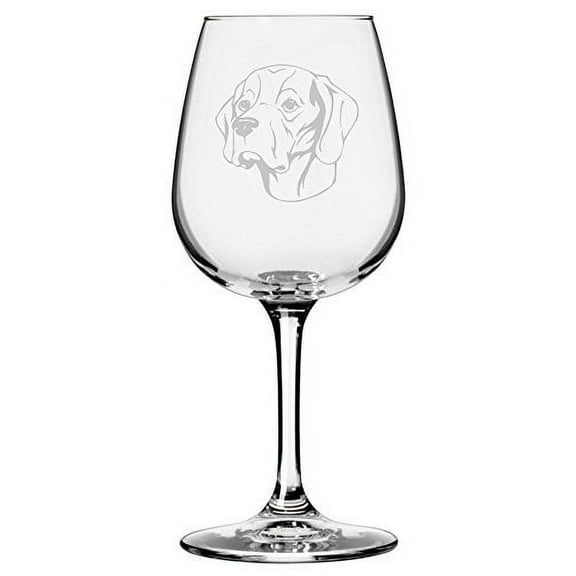 Pointer Dog Themed Etched 12.75oz Libbey Wine Glass