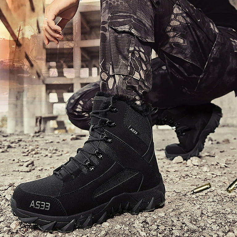 Winter Boots Large Size Couples Outdoor Special Forces Training Boots Mid Top Field Boots Soft Boot Mens Rubber Boots Size 13 Wide Boot with