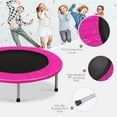 thumbnail image 5 of XiHuaZhaoChen Foldable Rebounder Trampoline for Adults, Stable & Quiet Small Exercise Trampoline with Safety Pad, Indoor Outdoor Mini Fitness Trampoline for Adults,36" x 36" x 7.5",Pink, 5 of 11