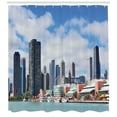thumbnail image 3 of Ambesonne Chicago Skyline Shower Curtain, Cloudy Sky City, 69"Wx84"L, Multicolor, 3 of 3