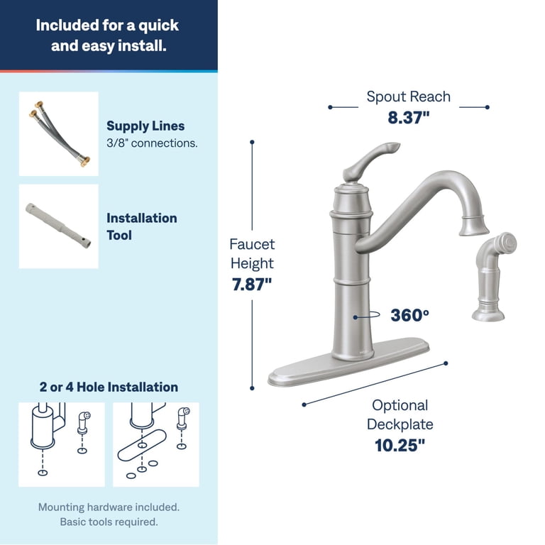 Moen Wetherly High-Arc Kitchen Faucet with Side Spray photo 3