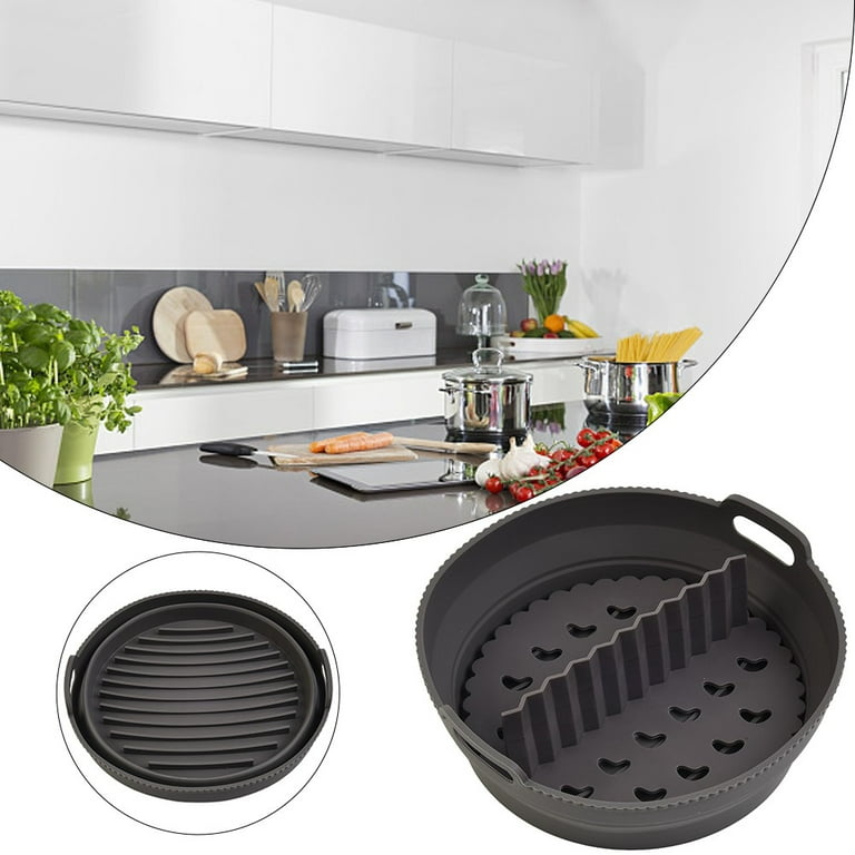 4pcs Foldable Silicone Air Fryer Liners Double Basket, Collapsible