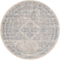 thumbnail image 1 of Unique Loom Noble Geometric Border Vintage Rug 5' 3 x 5' 3 Round Gray/Blue, 1 of 2