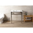 thumbnail image 2 of Kingston Brass KVBH31227W4B6 Templeton 31" Ceramic Console Sink with Brass Legs (8-Inch, 3-Hole), White/Polished Nickel, 2 of 8