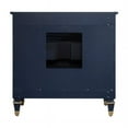 thumbnail image 5 of ANGELES HOME 36 inch Bathroom Vanity with Sink, Solid Wood Bathroom Makeup Cabinet W/ 3 Drawers, Bathroom Vanity Storage Organizer with Carrara White Quartz Countertop Navy Blue, 5 of 8