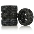 thumbnail image 1 of Ensemble de Pneus de Buggy RC en Caoutchouc Durable – Lot de 4 Roues à Enjambement Bas de 75 mm, Moyeu Hexagonal de 12 mm, Inserts en Mousse, Traction Améliorée, Compatible avec Voitures RC 1/14 et 1/16, Camions, Wltoys 144001, 1 of 7